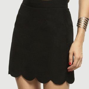 Black Scalloped Skirt